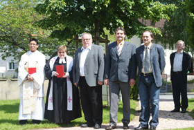 Kaplan Pater Samuel Patton, Pfarrerin Christel Rüstau, Bürgermeister Franz Streit, Ludwig Preusch (Gartenfreunde), Siegfried Zametzer (Kulturverein)